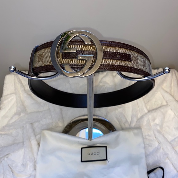 Gucci Supreme Canvas Double GG Belt With Dust Bag - Picture 5 of 17